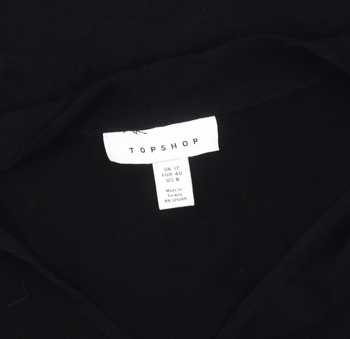 Womens UK Size 12 Topshop Black Basic Blouse