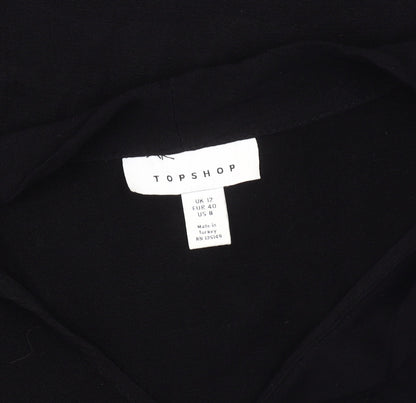 Womens UK Size 12 Topshop Black Basic Blouse