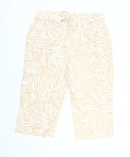 SPIRIT Women's Beige Animal Print Trousers Size 16