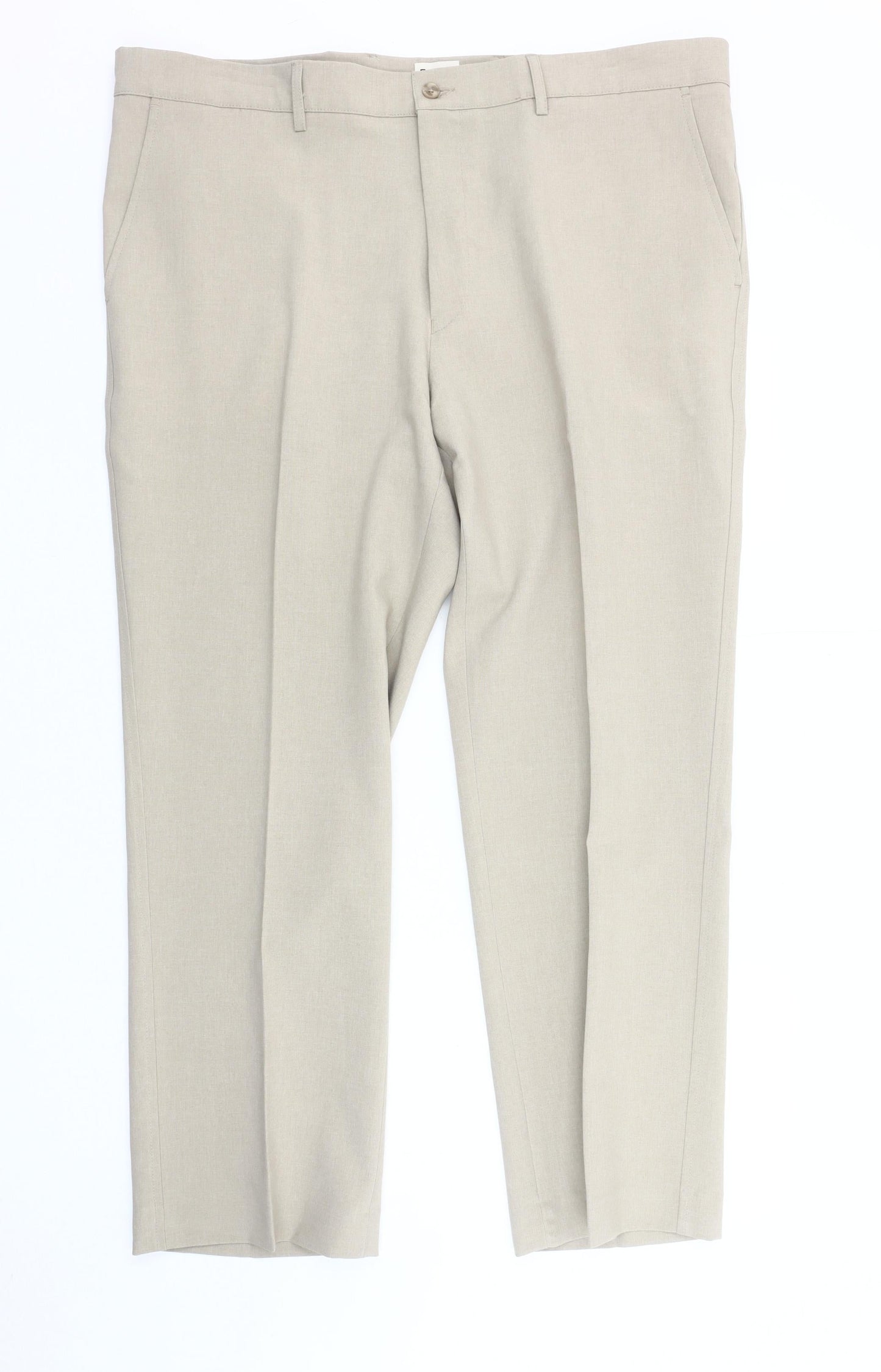 Farah Men's Beige Classic Trousers, Size 42