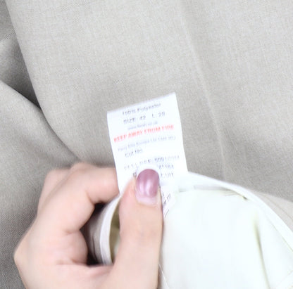 Farah Men's Beige Classic Trousers, Size 42