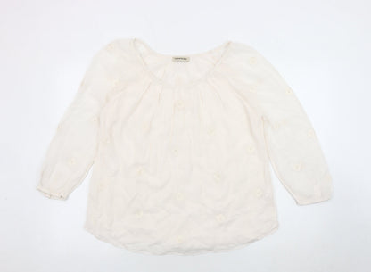 REPEAT Women’s Ivory 3/4 Sleeve Tunic Blouse Size 10