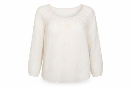 REPEAT Women’s Ivory 3/4 Sleeve Tunic Blouse Size 10