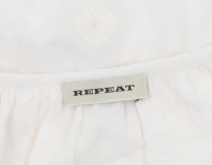 REPEAT Women’s Ivory 3/4 Sleeve Tunic Blouse Size 10