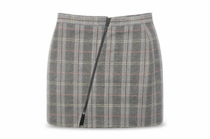 Label Lab Women's Grey Plaid Short Pencil Skirt Size 12