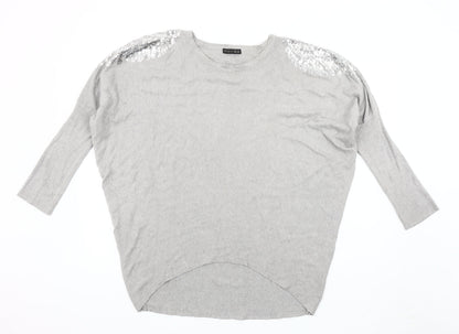 Womens UK Size One Size Studio Grey Pullover Jumper