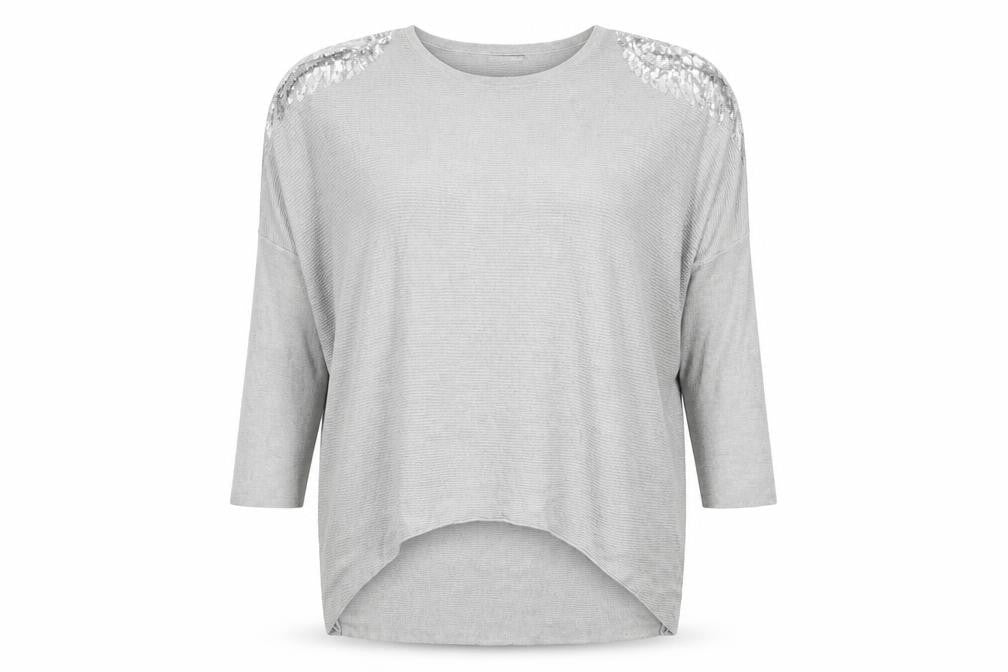 Womens UK Size One Size Studio Grey Pullover Jumper