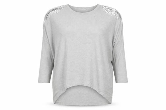 Womens UK Size One Size Studio Grey Pullover Jumper