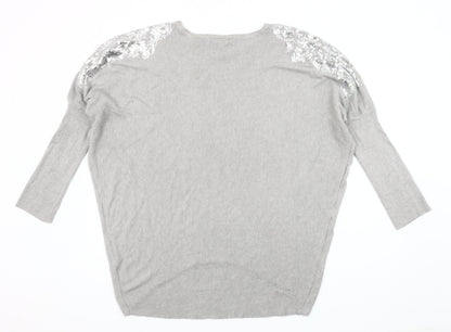 Womens UK Size One Size Studio Grey Pullover Jumper