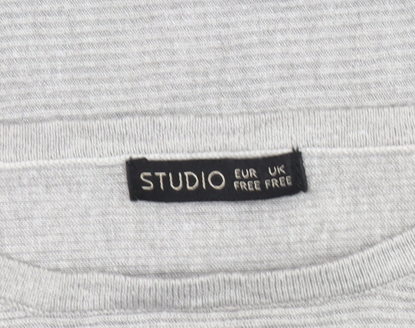 Womens UK Size One Size Studio Grey Pullover Jumper