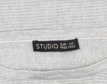 Womens UK Size One Size Studio Grey Pullover Jumper