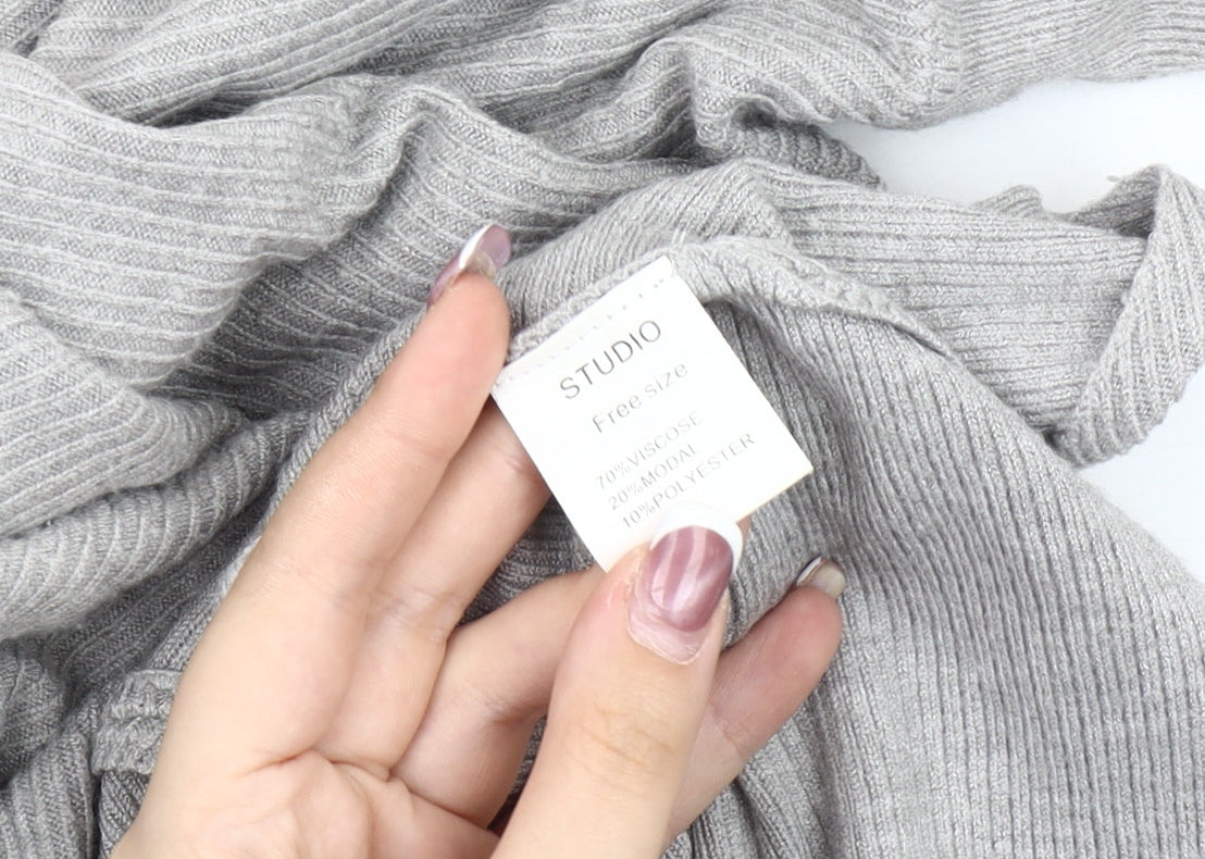Womens UK Size One Size Studio Grey Pullover Jumper