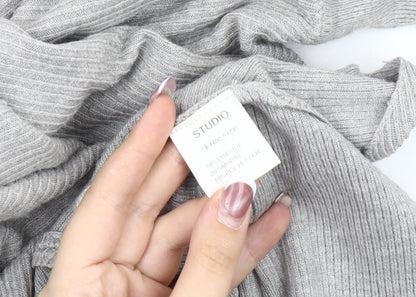 Womens UK Size One Size Studio Grey Pullover Jumper