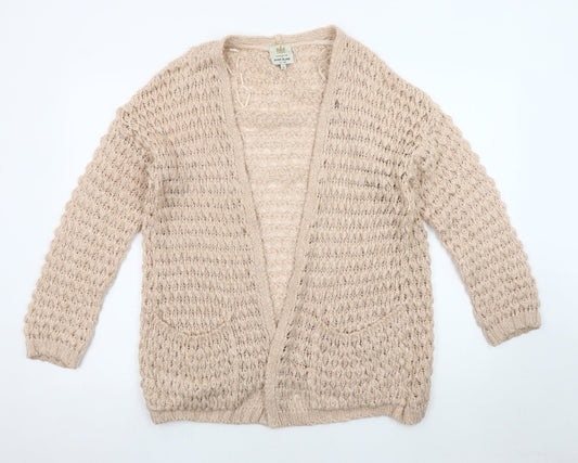 Womens UK Size 10 River Island Beige Cardigan Jumper