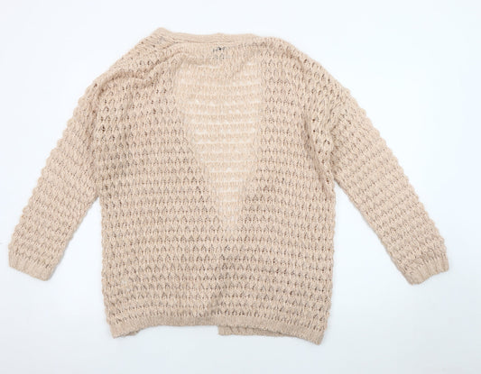 Womens UK Size 10 River Island Beige Cardigan Jumper