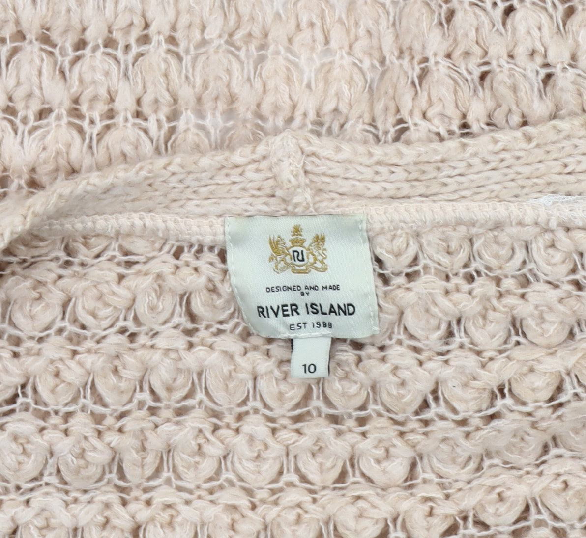 Womens UK Size 10 River Island Beige Cardigan Jumper