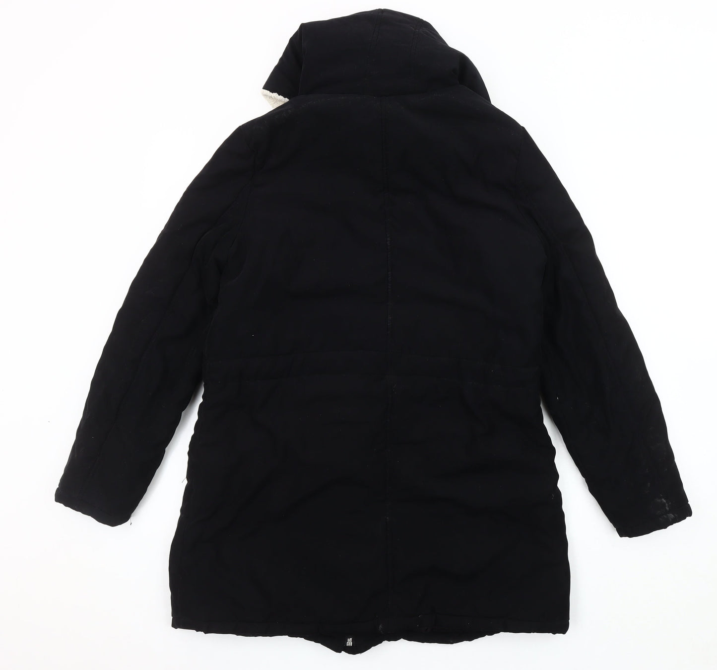 B.YOU Women's Black Hooded Parka Coat Size 12