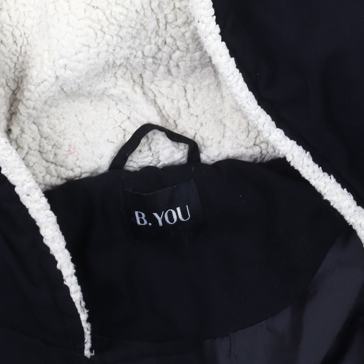 B.YOU Women's Black Hooded Parka Coat Size 12