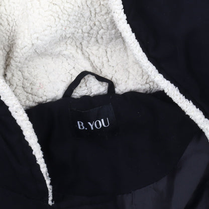 B.YOU Women's Black Hooded Parka Coat Size 12