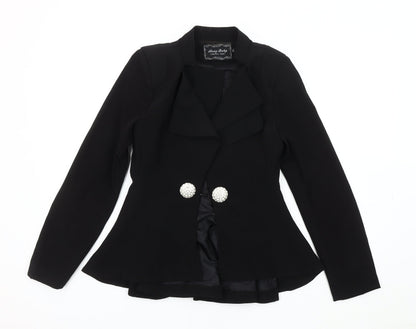 Anny Baby Black Women's Blazer M, Slim Fit, Button Accent