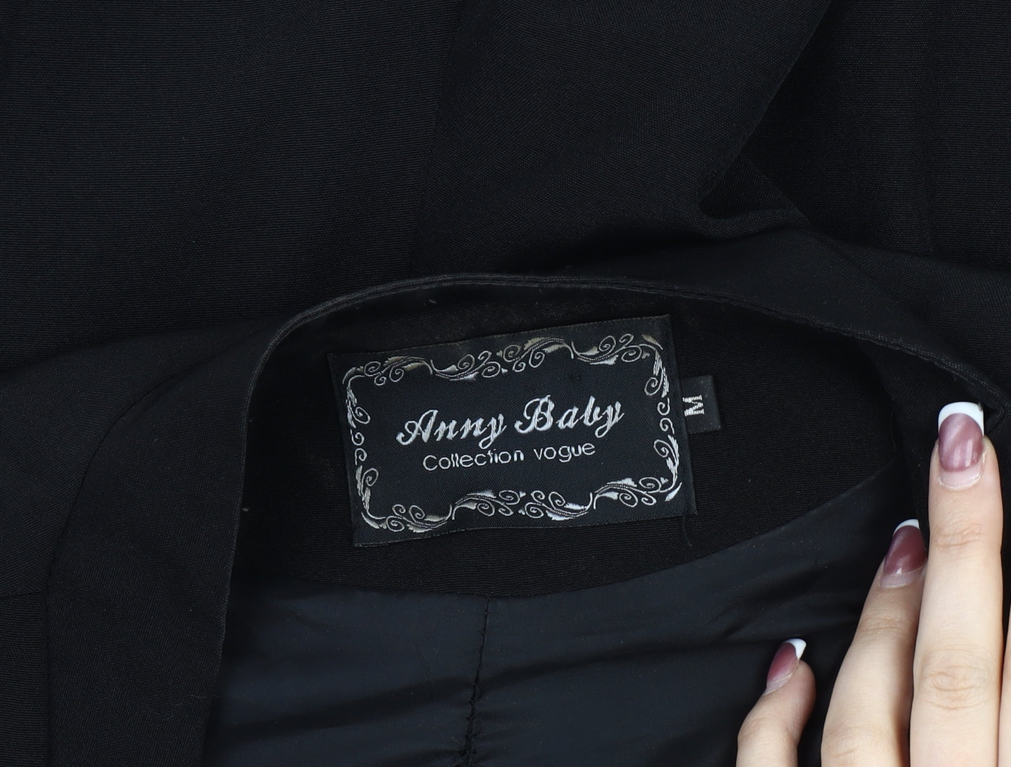 Anny Baby Black Women's Blazer M, Slim Fit, Button Accent