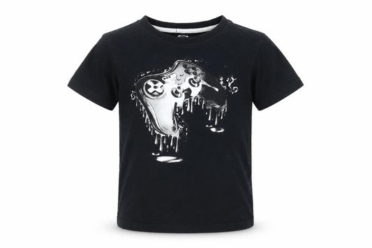 Blue Zoo Boys Black Graphic T-Shirt 7-8 Years Casual Short Sleeve
