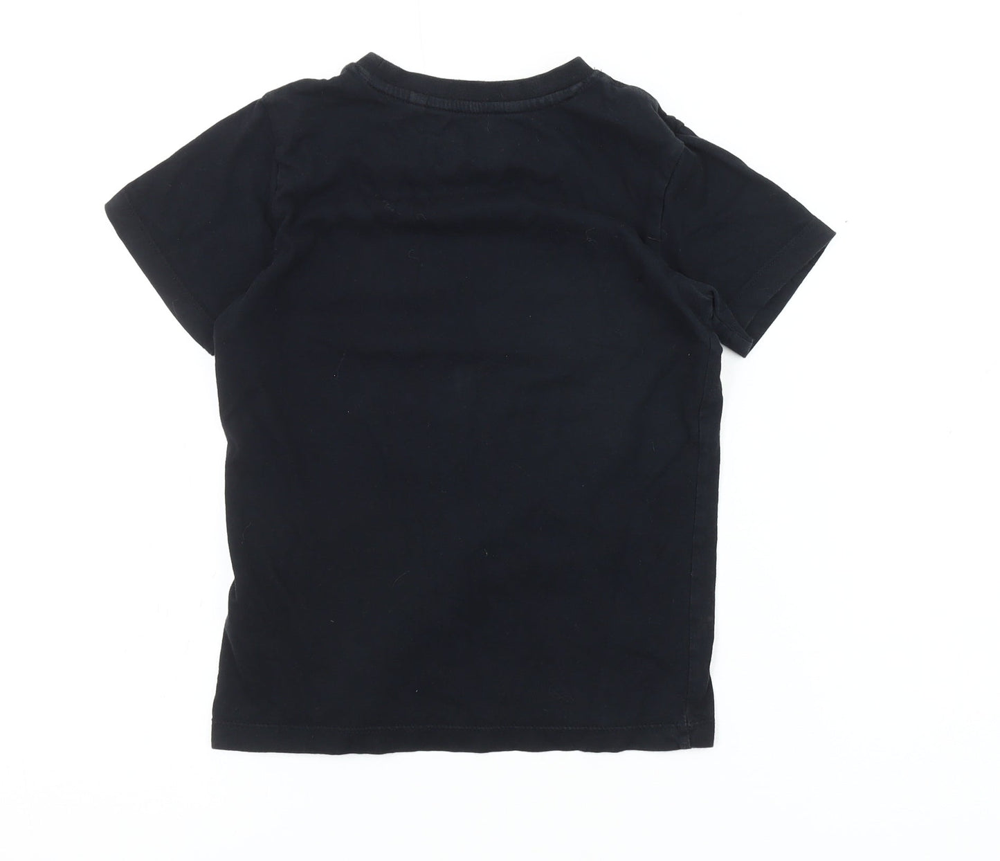 Blue Zoo Boys Black Graphic T-Shirt 7-8 Years Casual Short Sleeve