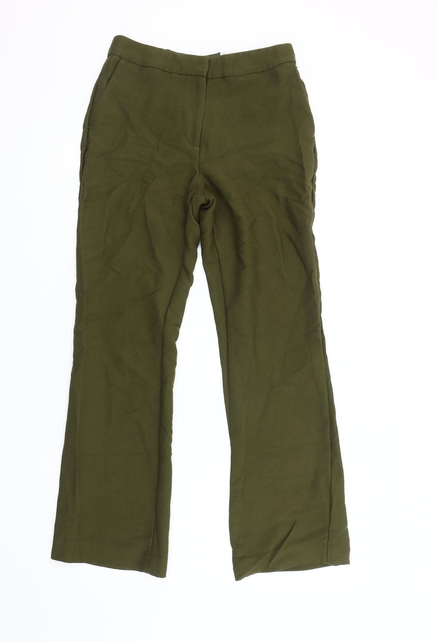 Womens UK Size 6 H&M Regular Fit Casual Workwear Green Trousers