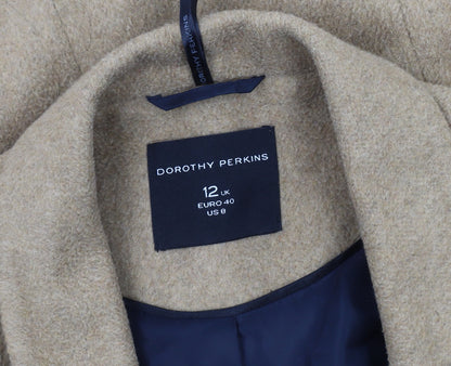 Womens UK Size 12 Dorothy Perkins Beige Basic Jacket
