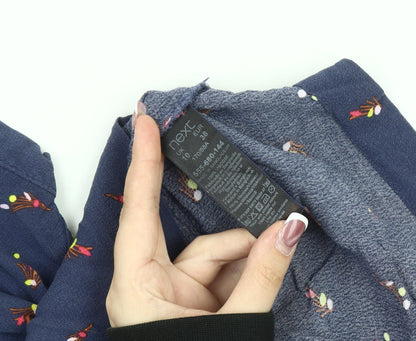 Womens UK Size 10 NEXT Multicoloured Basic Blouse