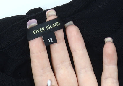 Womens UK Size 12 River Island Black Pullover Jumper