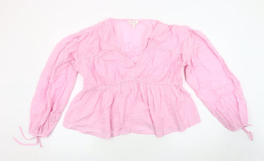 Womens UK Size 12 Per Una Pink Tunic Blouse