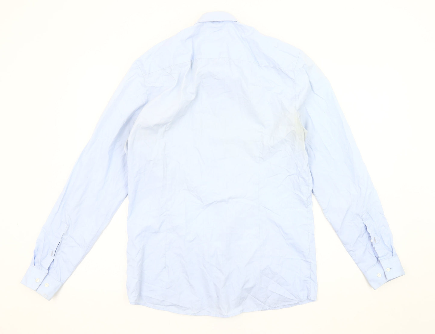 River Island Men's Blue Long Sleeve Button-Up Shirt M