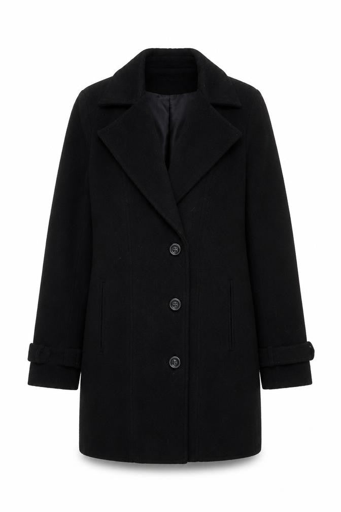 Womens UK Size M Missguided Black Overcoat