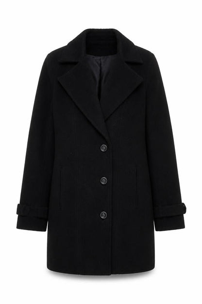 Womens UK Size M Missguided Black Overcoat