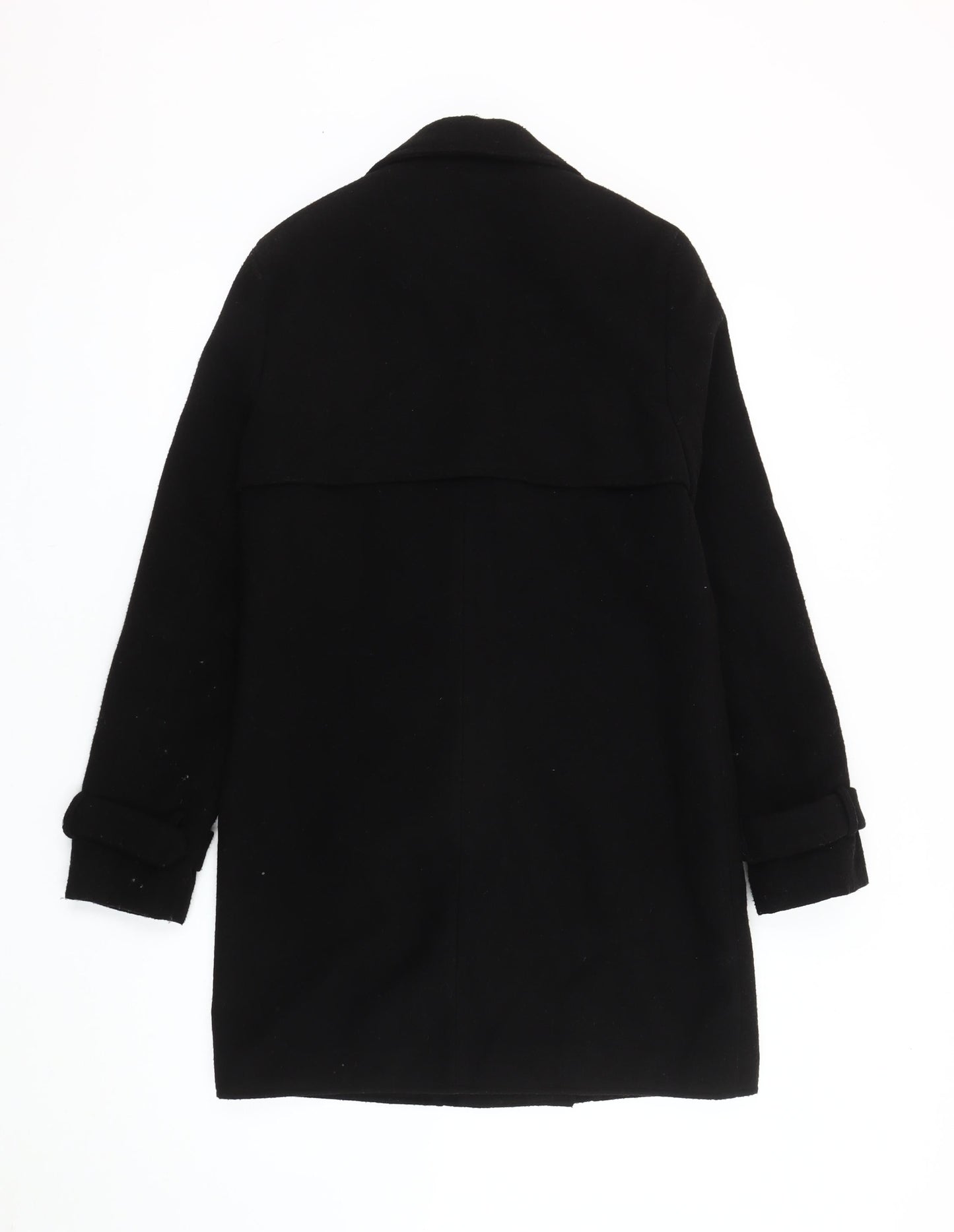 Missguided Women's Black Wool Overcoat, Size M, Classic Style