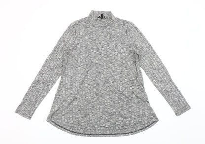 Cable & Gauge Womens Grey Mock Neck Pullover Jumper M