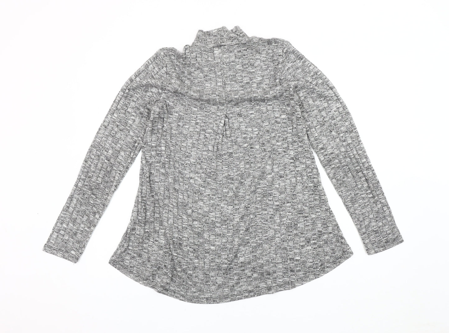 Cable & Gauge Womens Grey Mock Neck Pullover Jumper M