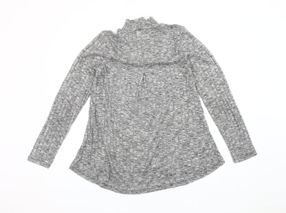 Cable & Gauge Womens Grey Mock Neck Pullover Jumper M