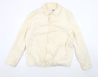 Womens UK Size 14 Zara Ivory Bomber Jacket