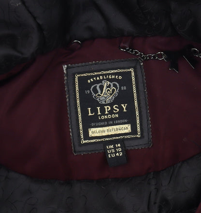 Lipsy Women's Maroon Parka Coat Size 14