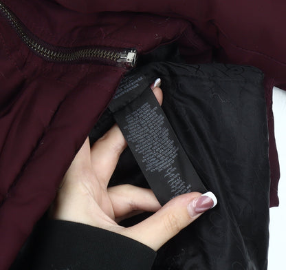 Lipsy Women's Maroon Parka Coat Size 14