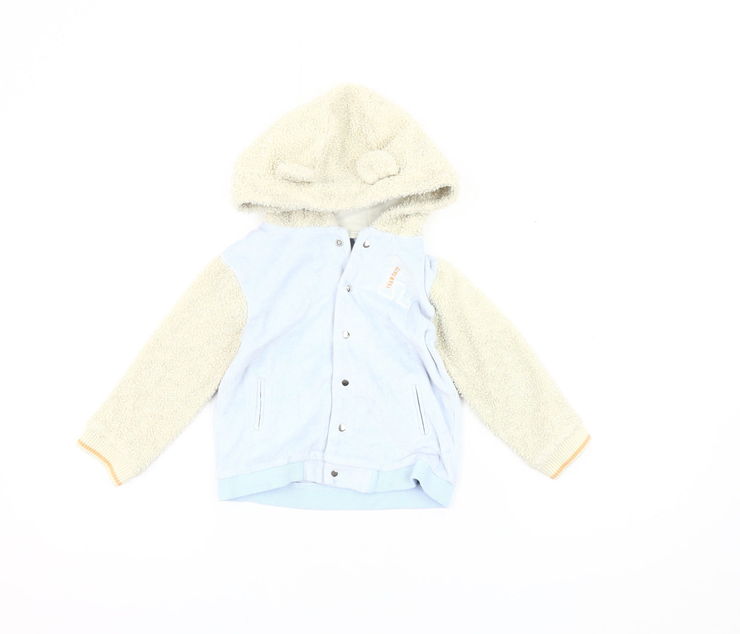 River Island Unisex Varsity Jacket 18-24 Months Blue/Ivory