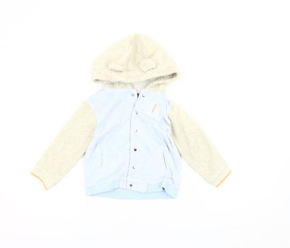 River Island Unisex Varsity Jacket 18-24 Months Blue/Ivory