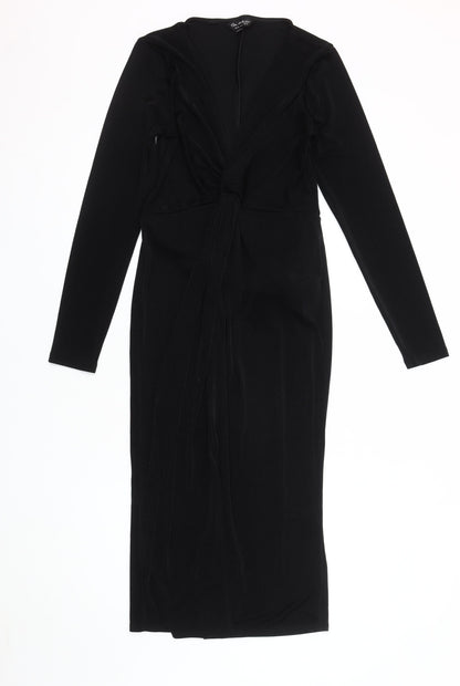 Miss Selfridge Women's Black Bodycon Dress Size 10