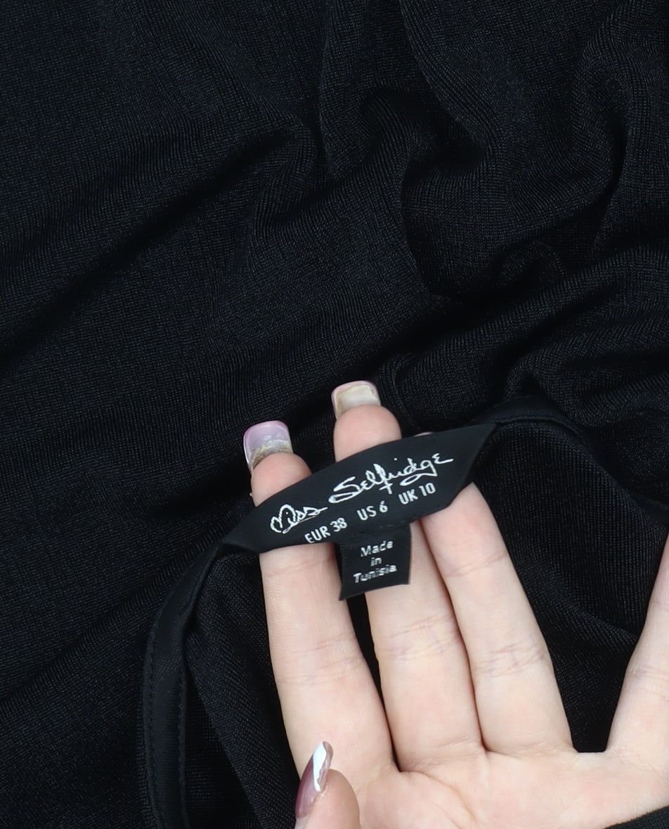 Miss Selfridge Women's Black Bodycon Dress Size 10