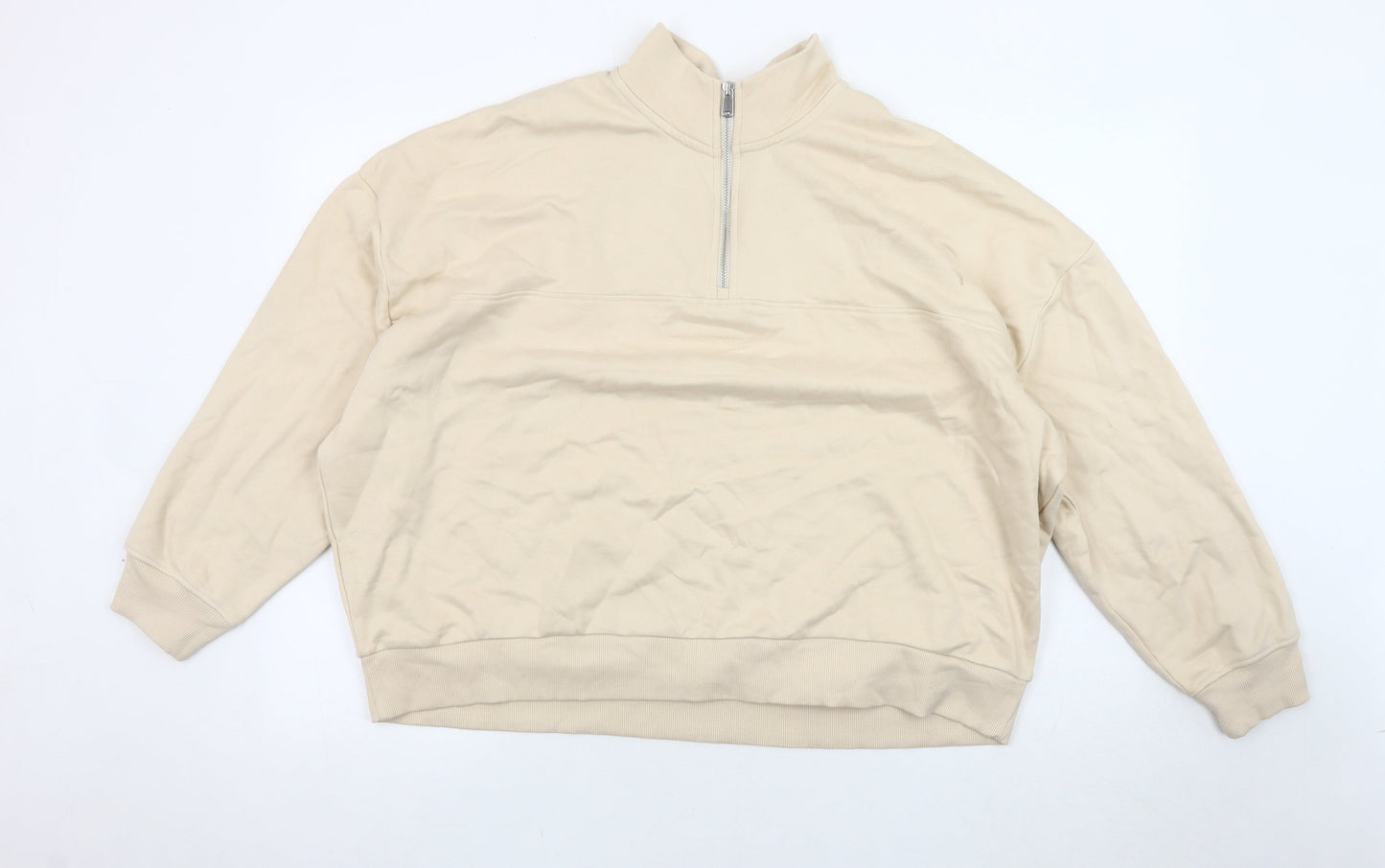 Womens UK Size XL Marks and Spencer Beige Henley Sweatshirt