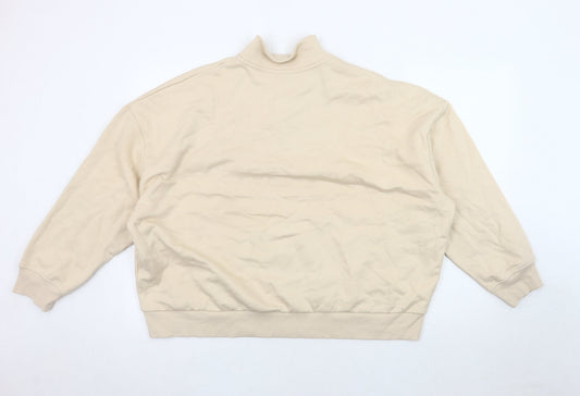 Womens UK Size XL Marks and Spencer Beige Henley Sweatshirt
