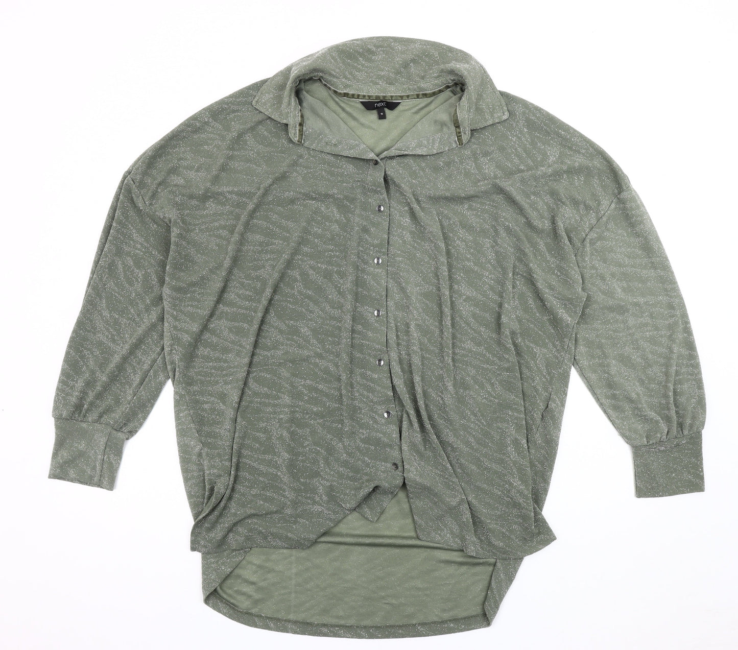 Womens UK Size 16 NEXT Green Basic Button-Up