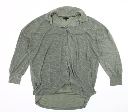 Womens UK Size 16 NEXT Green Basic Button-Up